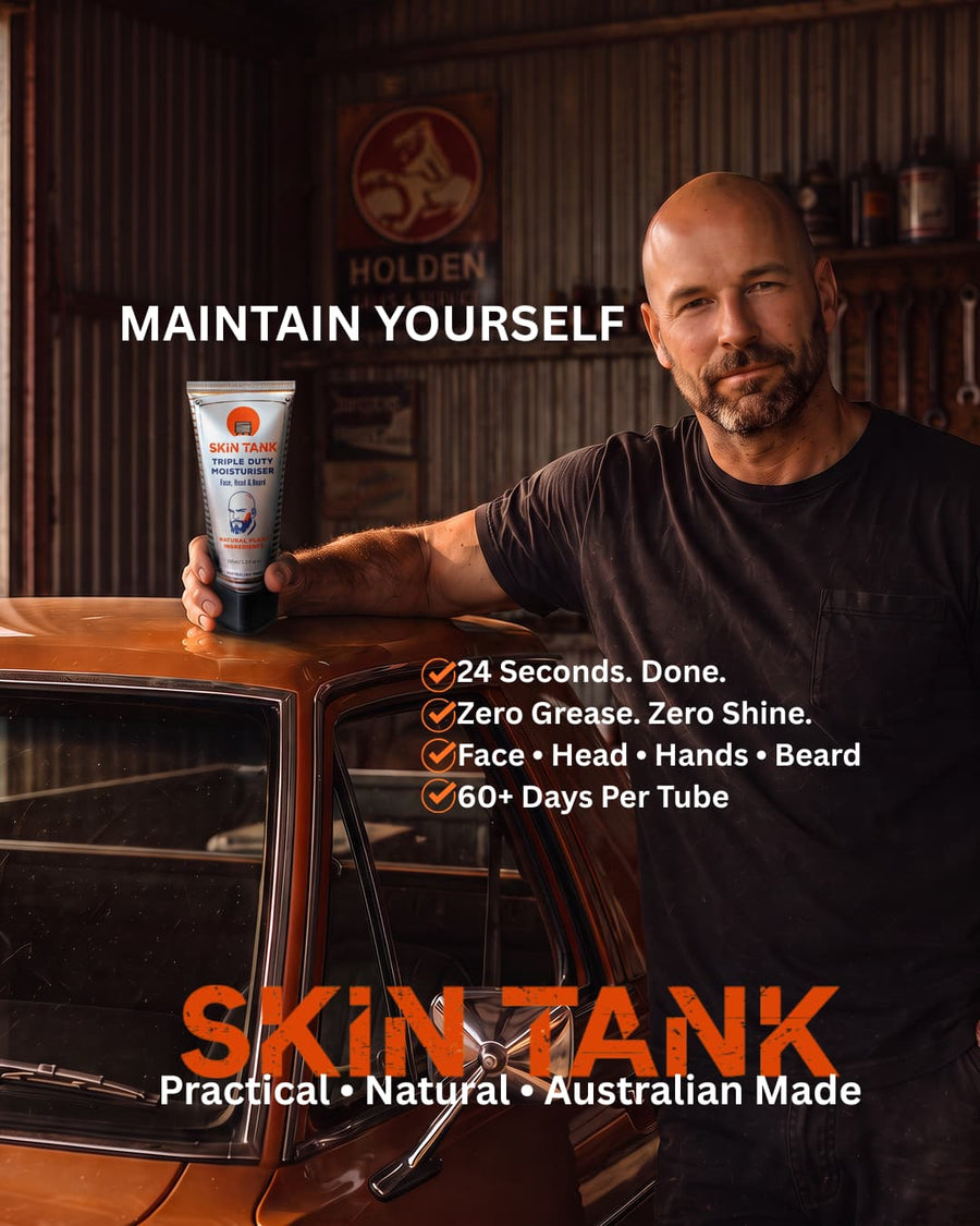 Skin Tank Triple Duty Moisturiser for face, head, hands and beard — Australian Made men's skincare