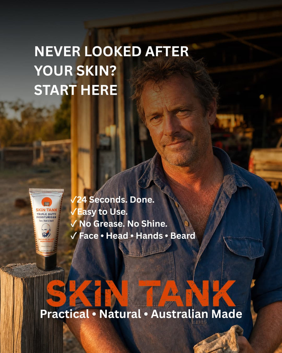 Never looked after your skin? Start here with Skin Tank men's moisturiser. Fix dry skin fast.